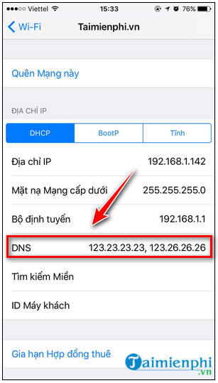 Cách đổi DNS trên điện thoại iPhone