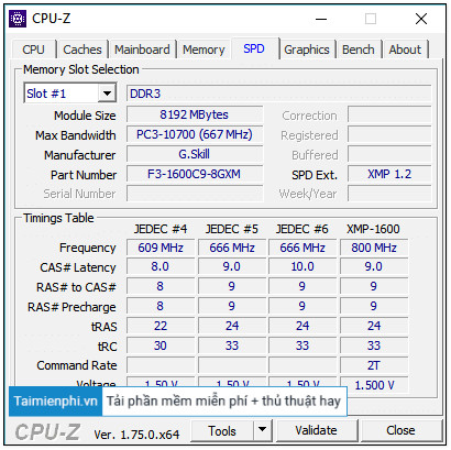 Phím tắt CPU Z trên máy tính