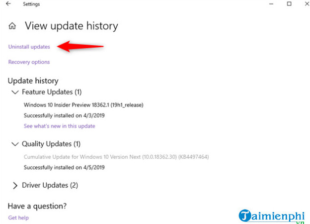 3 cach go cap nhat windows 10 thanh cong uninstall update 3