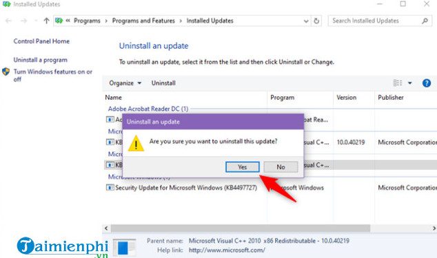 3 cach go cap nhat windows 10 thanh cong uninstall update 5