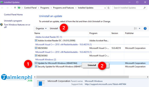 3 cach go cap nhat windows 10 thanh cong uninstall update 8