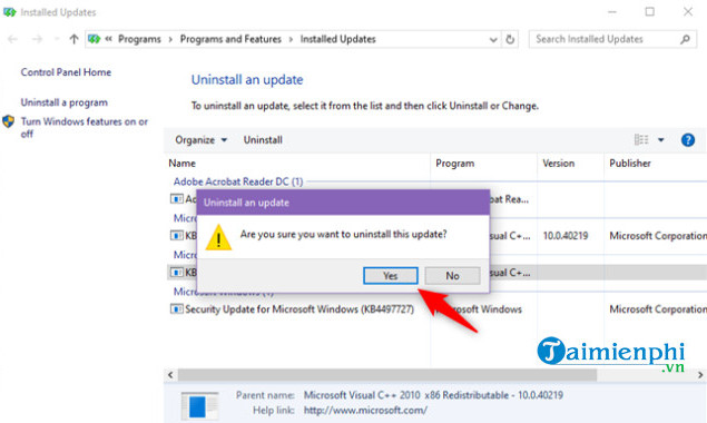 3 cach go cap nhat windows 10 thanh cong uninstall update 9