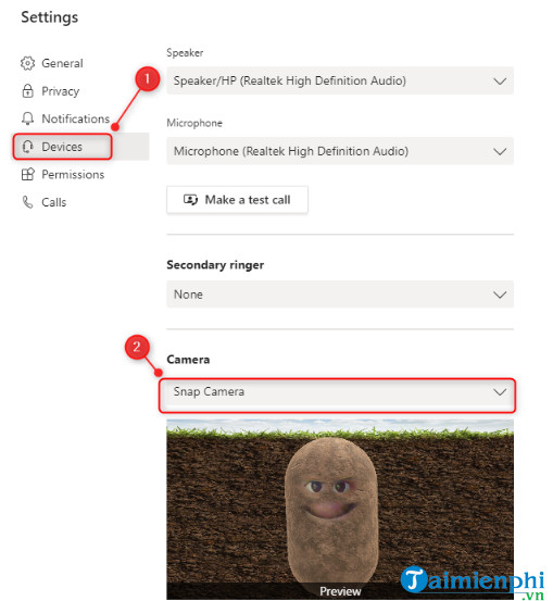 (Funny) Cách biến thành củ khoai tây khi thực hiện video call trên Microsoft Teams