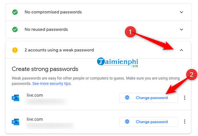 How to use password checkup to check if the device is worried or not 11