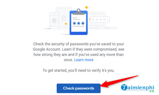 How to use password checkup to check if the device is worried or not 8