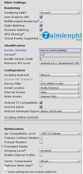 cach tao ung dung android su dung unity 28