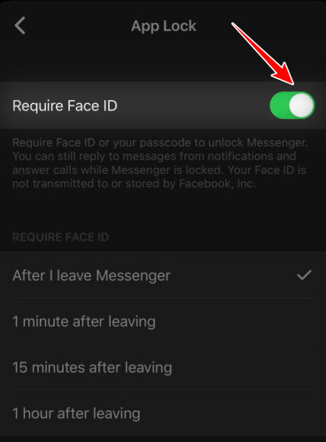 Cách khoá Facebook Messenger bằng Face ID