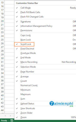 scroll lock trong excel dung de lam gi