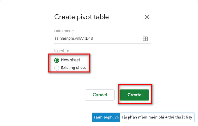 tao bang pivot table trong google sheets