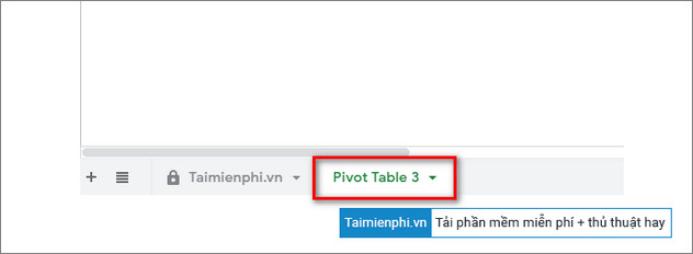 pivot table tren google sheets