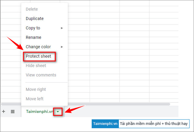 cach khoa cong thuc trong google sheets