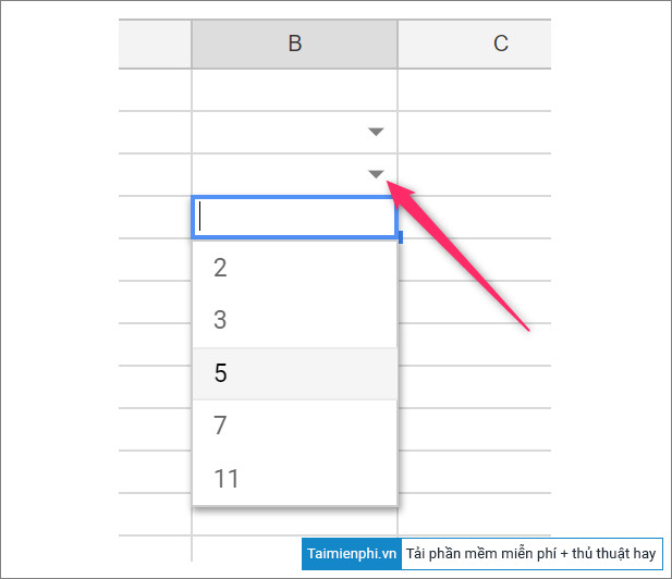 cach tao danh sach tha xuong trong google trang tinh