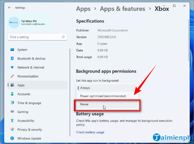 cach tat ung dung chay nen tren windows 11