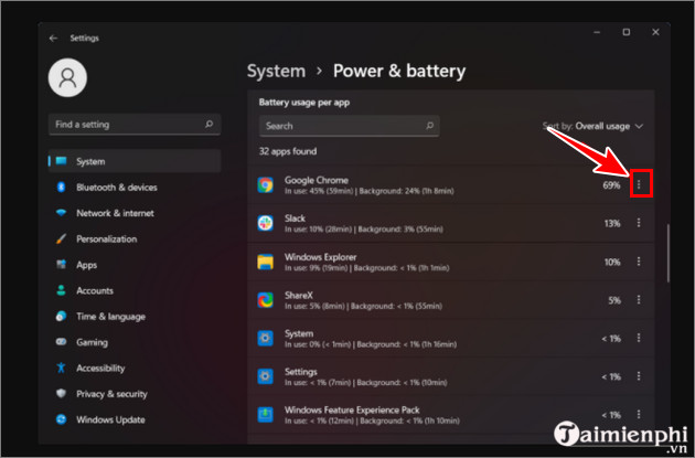 tat ung dung chay nen qua Windows Settings