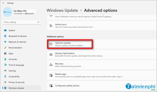 update driver trong Windows 11