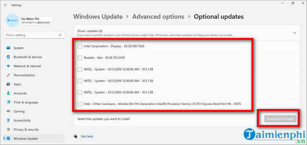 update driver cho Windows 11