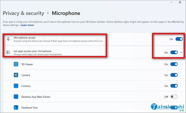 may tinh khong nhan micro Windows 11