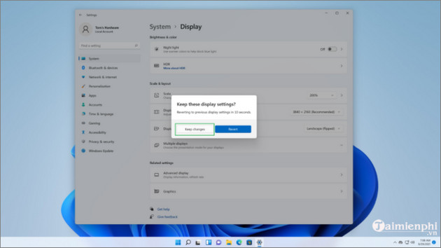 cach xoay man hinh laptop chay windows 11