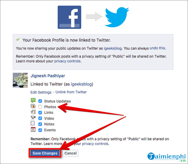 how to connect facebook with twitter