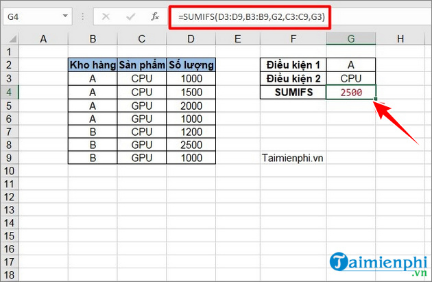 Công thức hàm SUMIFS trong excel, cách dùng và ví dụ 5 cach su dung ham sumifs trong excel 3