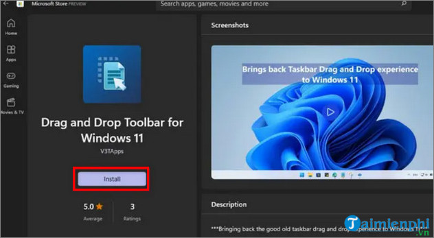 cach su dung tinh nang keo tha file vao Taskbar Windows 11
