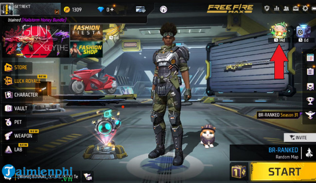 meo nhan trang phuc maid gone mayhem trong free fire max