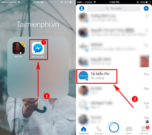 Chia sẻ vị trí của bạn trên ứng dụng Facebook Messenger cho iPhone, iPad
