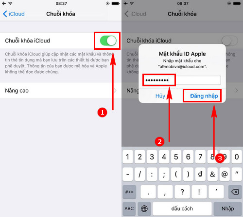 Hướng dẫn sử dụng iCloud Keychain, quản lý tài khoản, thông tin cá nhân trên iPhone, iPad