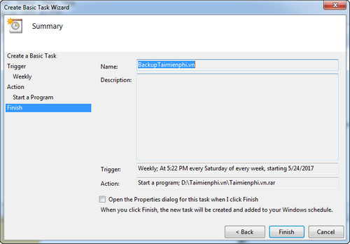 Cách tự động nén file Backup cho thư mục trên Windows