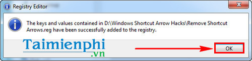 Cách xóa biểu tượng mũi tên trên shortcut Windows 7, 8, 10