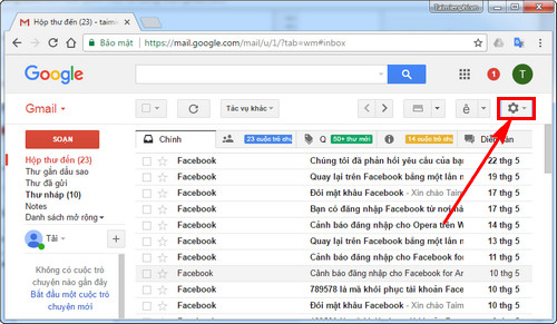 xoa spam mail tu dong tren gmail