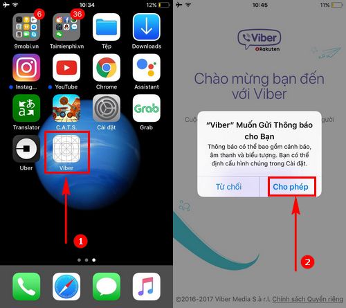 cach dang nhap viber tren dien thoai