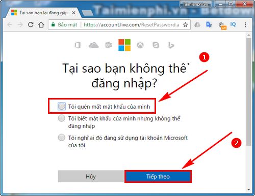 Cách lấy lại mật khẩu Outlook bị quên