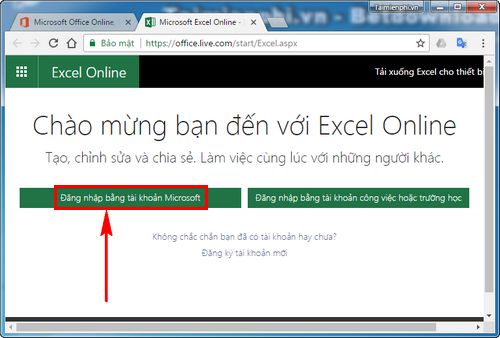 Cách sử dụng Excel Online, trực tuyến trên máy tính