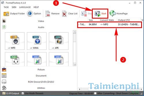 Cách tách nhạc ra khỏi video bằng Format Factory, lấy nhạc từ video