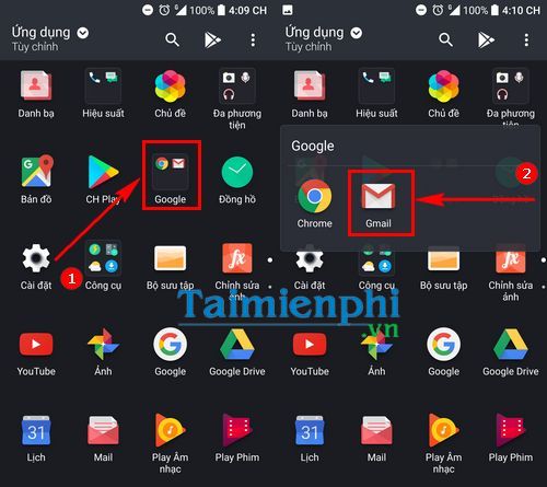 cach dang nhap gmail tren dien thoai htc