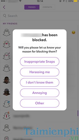 Cách chặn ai đó trên Snapchat