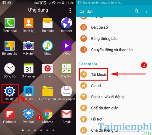 cach dong bo danh ba tu dien thoai android len gmail