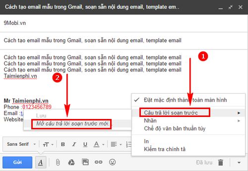 Cách tạo email mẫu trong Gmail, soạn sẵn nội dung email, template emai
