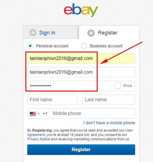 Cách đăng ký tài khoản eBay, mua bán hàng trên mạng