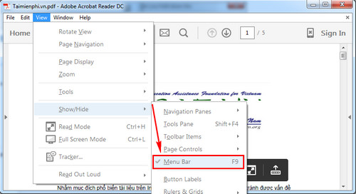 loai bo thanh sidebar tren adobe reader dc khi chay mac dinh 5