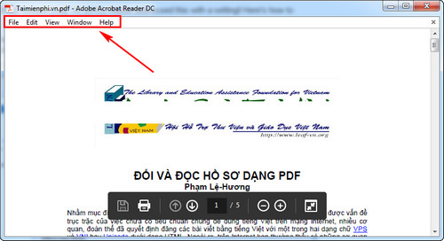 loai bo thanh sidebar tren adobe reader dc khi chay mac dinh 7