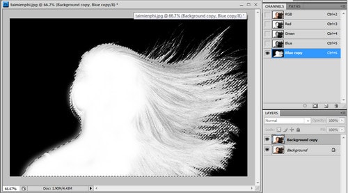 Photoshop - Kĩ thuật tách tóc bằng chức năng Channel