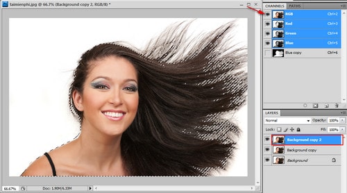 Photoshop - Kĩ thuật tách tóc bằng chức năng Channel