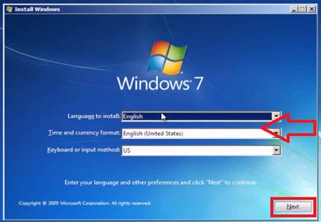 install windows 7