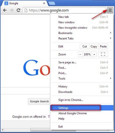 Google Chrome - Thay đổi trang chủ trong trình duyệt