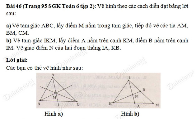 Giải toán lớp 6 tập 2 trang 94, 95 tam giác
