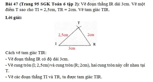 Giải toán lớp 6 tập 2 trang 94, 95 tam giác