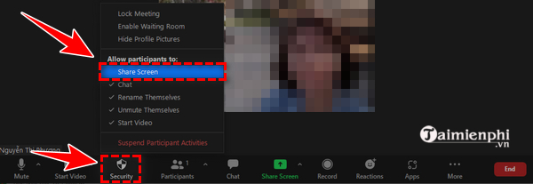 Cach cho nguoi khac share man hinh tren Zoom