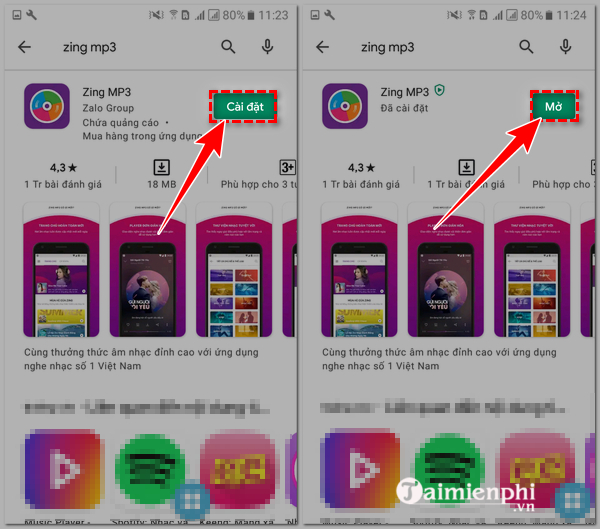 Link tải Zing Mp3 cho Android, cài Zing Mp3 trên